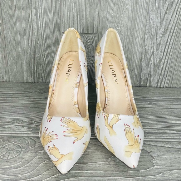 Liliana perilla Multi-color Leatherette Stiletto Heel Pumps shoes size 8 unique - Picture 12 of 13